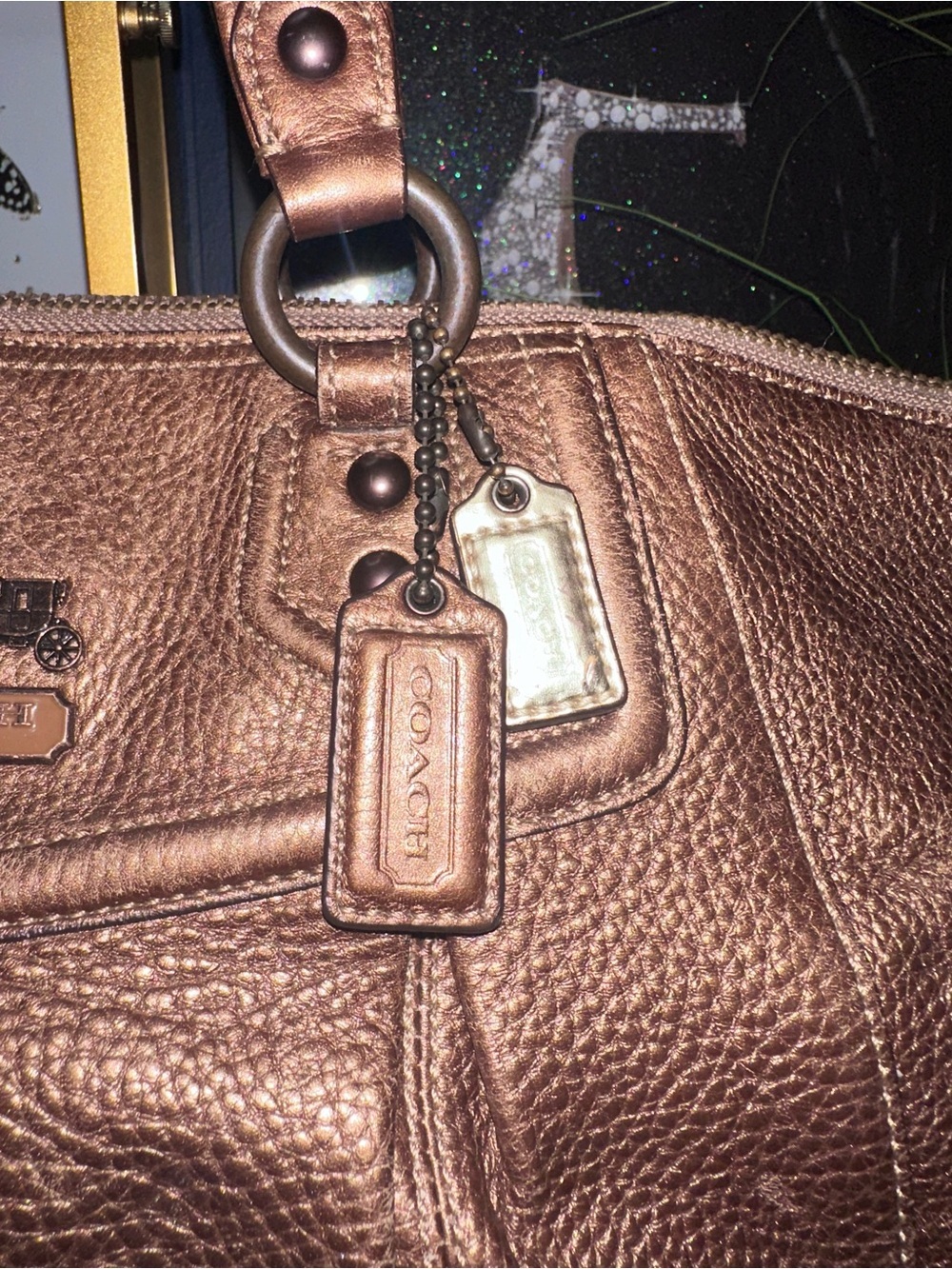 2009Coach Madison Claire satchel is crafted from metallic bronze pebbled leather - Picture 7 of 13